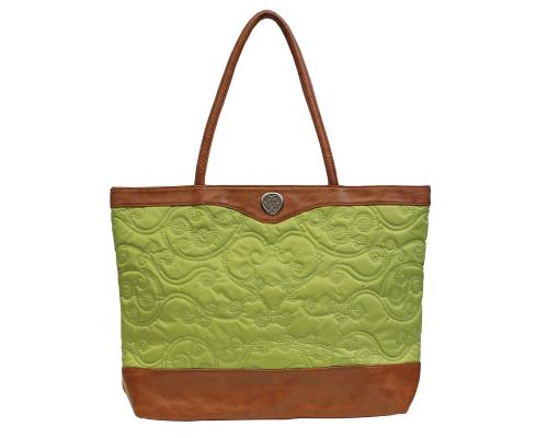 TOT033 LuxLeather Tote: Green - Christian Art Gifts